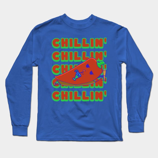 Chilli Chilling Beachlife Long Sleeve T-Shirt by vystudio